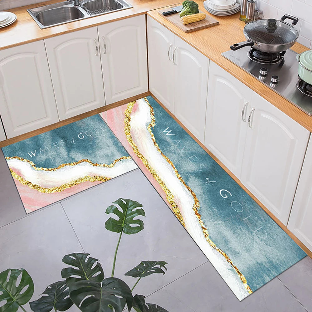 Kitchen Floor Mat Soft Washable Anti-Slip Carpet