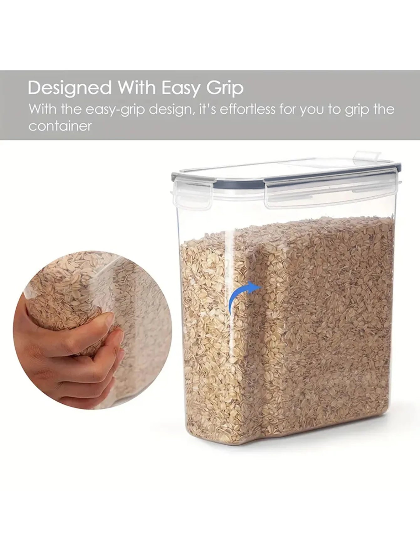 4pcs Airtight Kitchen Pantry Organizer Large Food Storage Containers With Lids