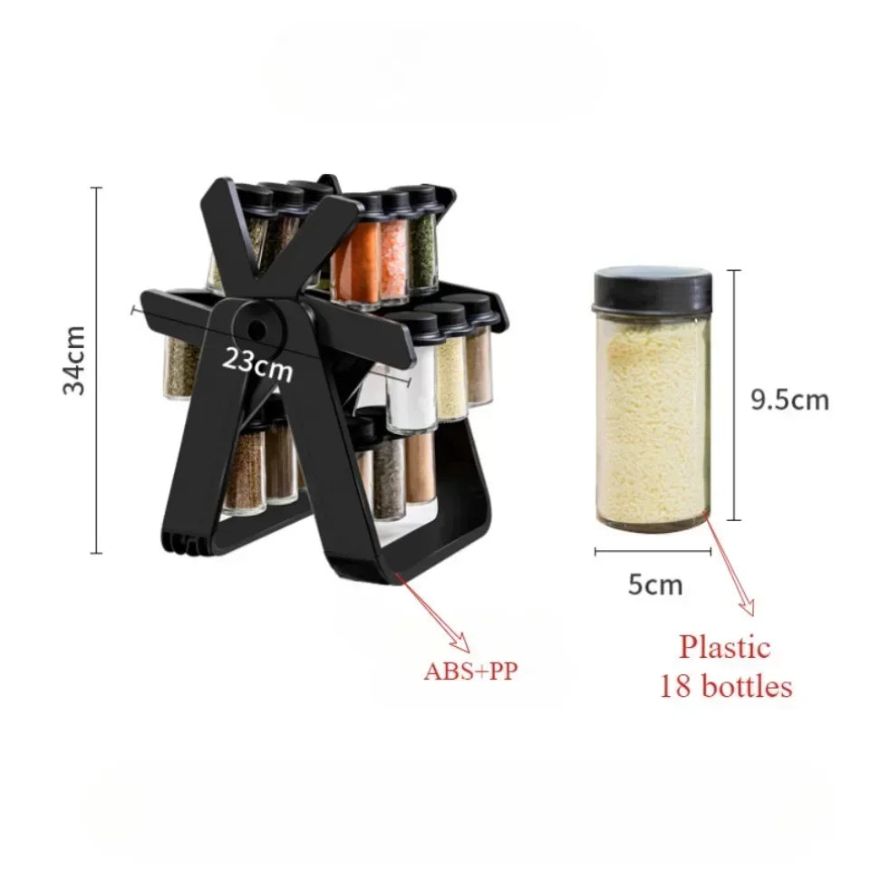 5 Tier Rotating Glass Multi-Favorite Kitchen Spice Storage Rack