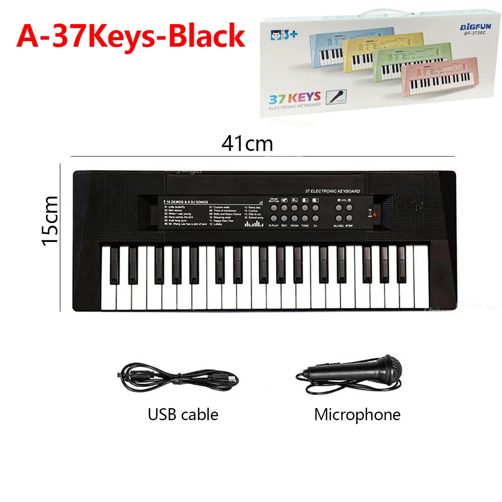 37 Keys Kids Musical Electronic Piano Organ Keyboard with Microphone And an Educational Toy