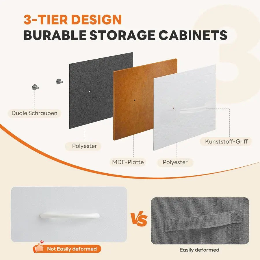 7 Dresser Drawer with Fabric Storage Bins and Tower Organizer