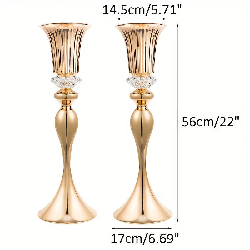 Set of 2 or 10-22Inch Flower Stands Tall Metal Multi-Purpose Centerpiece Decorative Vases