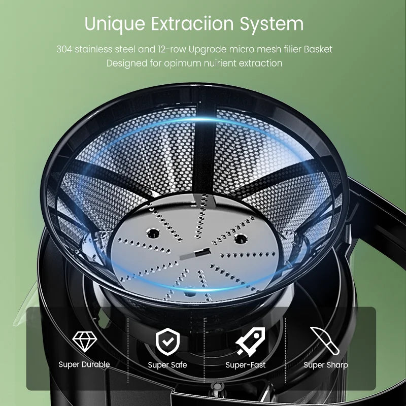 Compact Multi-Fruit Juicer, Juice Extractor Wide Mouth 3” Feed Chute With Centrifugal Extractor