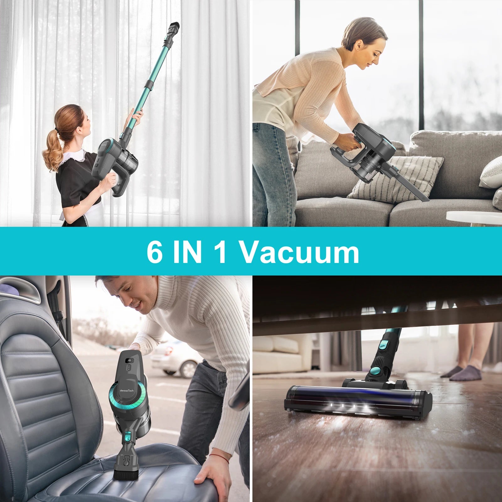 Cordless Upright Vacuum Cleaner, Ultra Lightweight Stick Vacuum for Carpet, Hard Floor, Car, Pet Hair