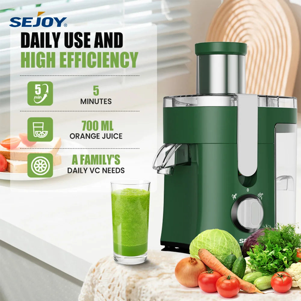 Compact Multi-Fruit Juicer, Juice Extractor Wide Mouth 3” Feed Chute With Centrifugal Extractor