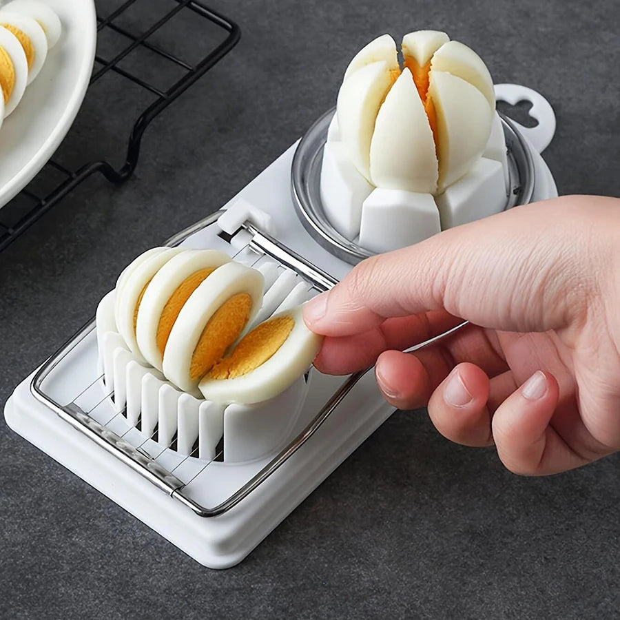 Multifunctional PP Base 2-in-1 Stainless Steel Wire Egg Cutter