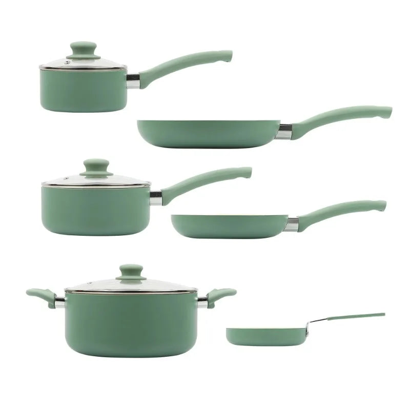 Mainstays Classic Collection 12 Piece Nonstick Aluminum Alloy Cookware Set Blue