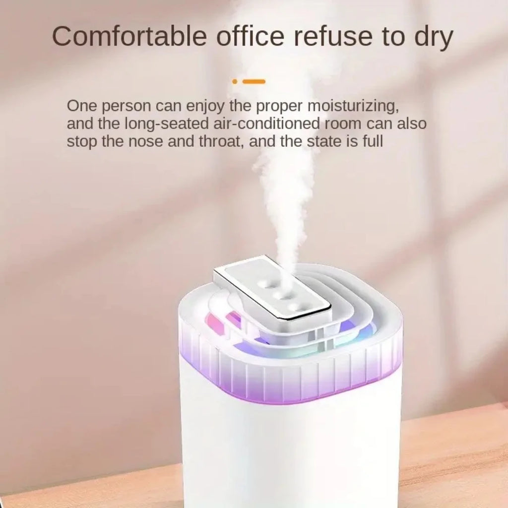 3L Ultrasonic Air Cool Mist USB Aromatic Humidifier with Night Light and 3 Nozzles