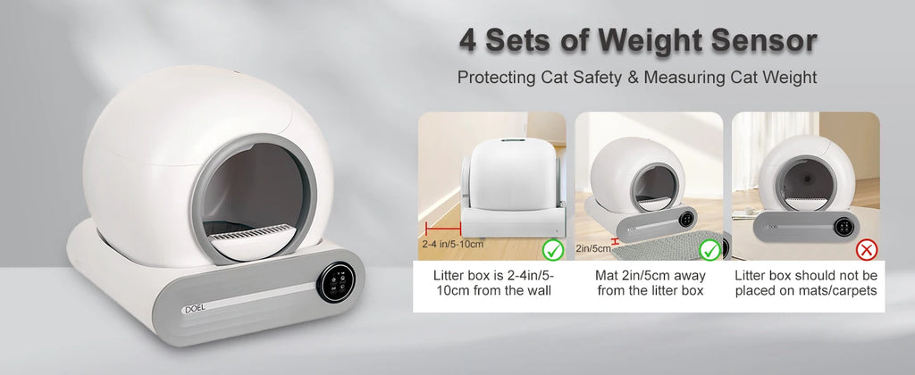2.4G WiFi Smart Cat Toilet App Control & Automatic Self Cleaning Cat Litter Box With Trash Bag