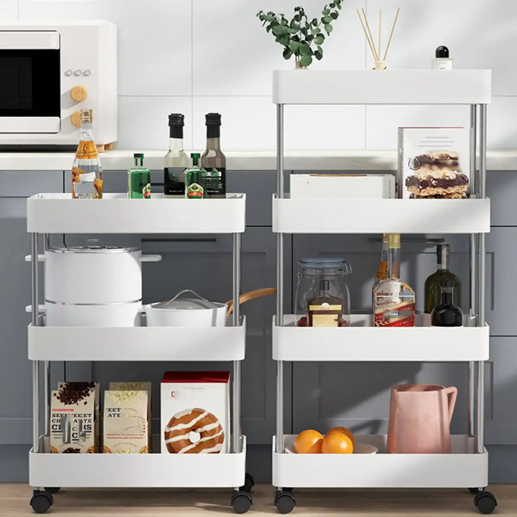 1pcs 3/4 Tier Rolling Multi-Purpose Utility Cart Storage Shelf & Movable