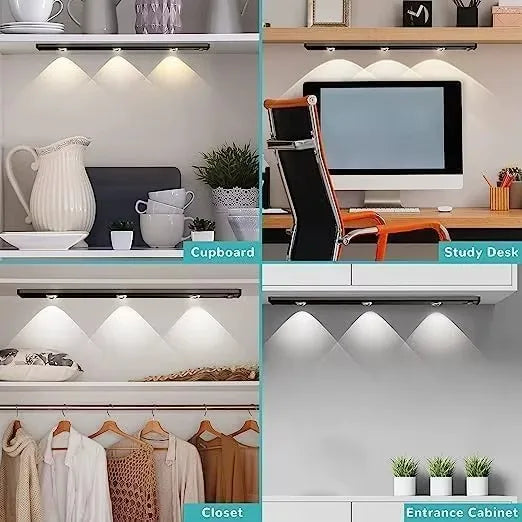 LED Ultra Thin Motion Sensor Night Light Wireless 3Color Dimmable For Multi-Rooms