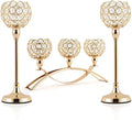 Gold Candle Holders for Table Centerpieces, Candelabra Stand, 3 Arm Candle for Multi-rooms.