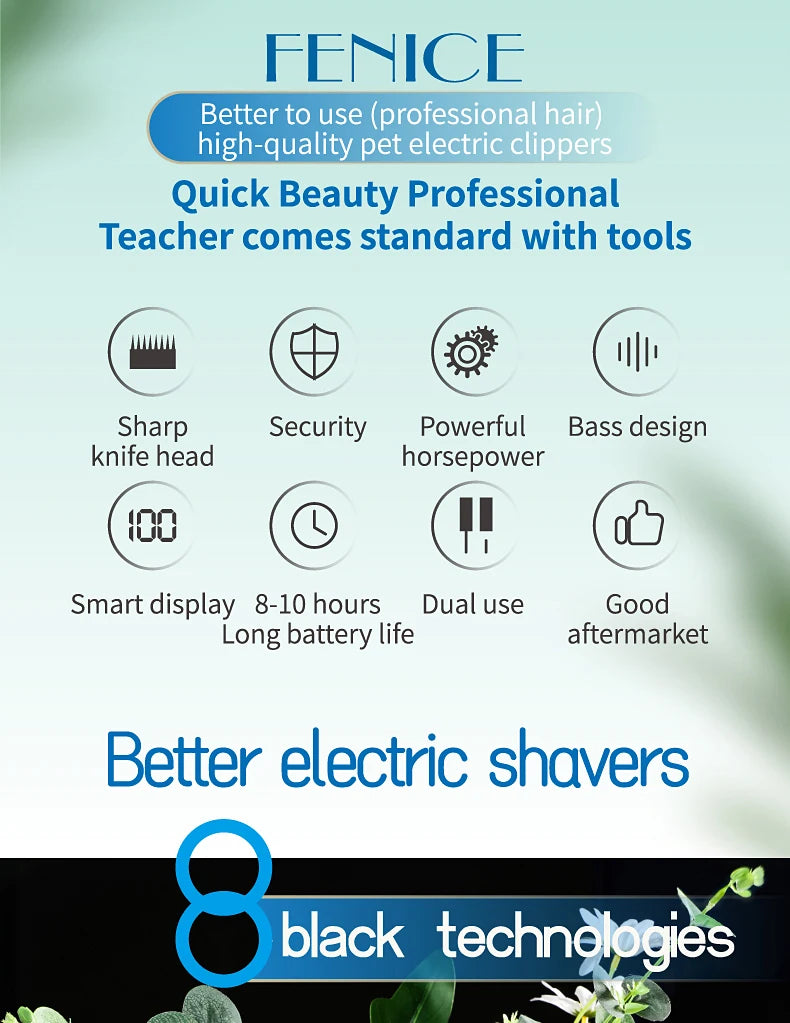 Professional LCD Screen Dog and Cat Electrical Grooming Clippers and Trimmers With Rechargeable Haircut Machine