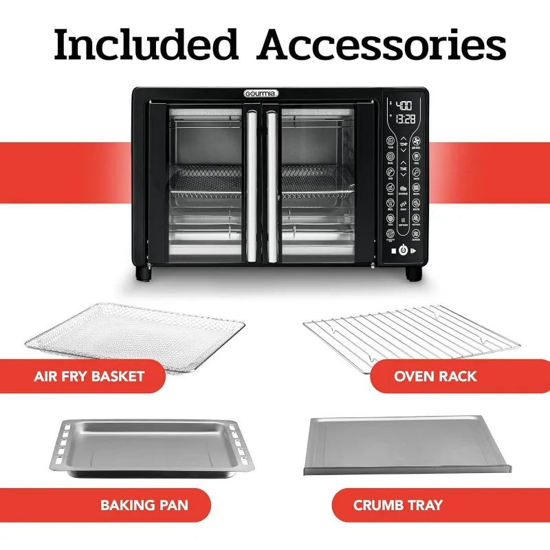 Toaster Oven Air Fryer Combo 17 cooking presets 1700W French door digital air fryer oven 24L capacity