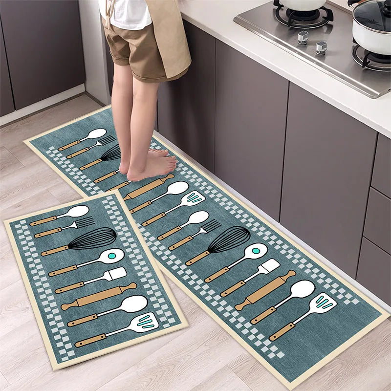 Kitchen Floor Mat Soft Washable Anti-Slip Carpet