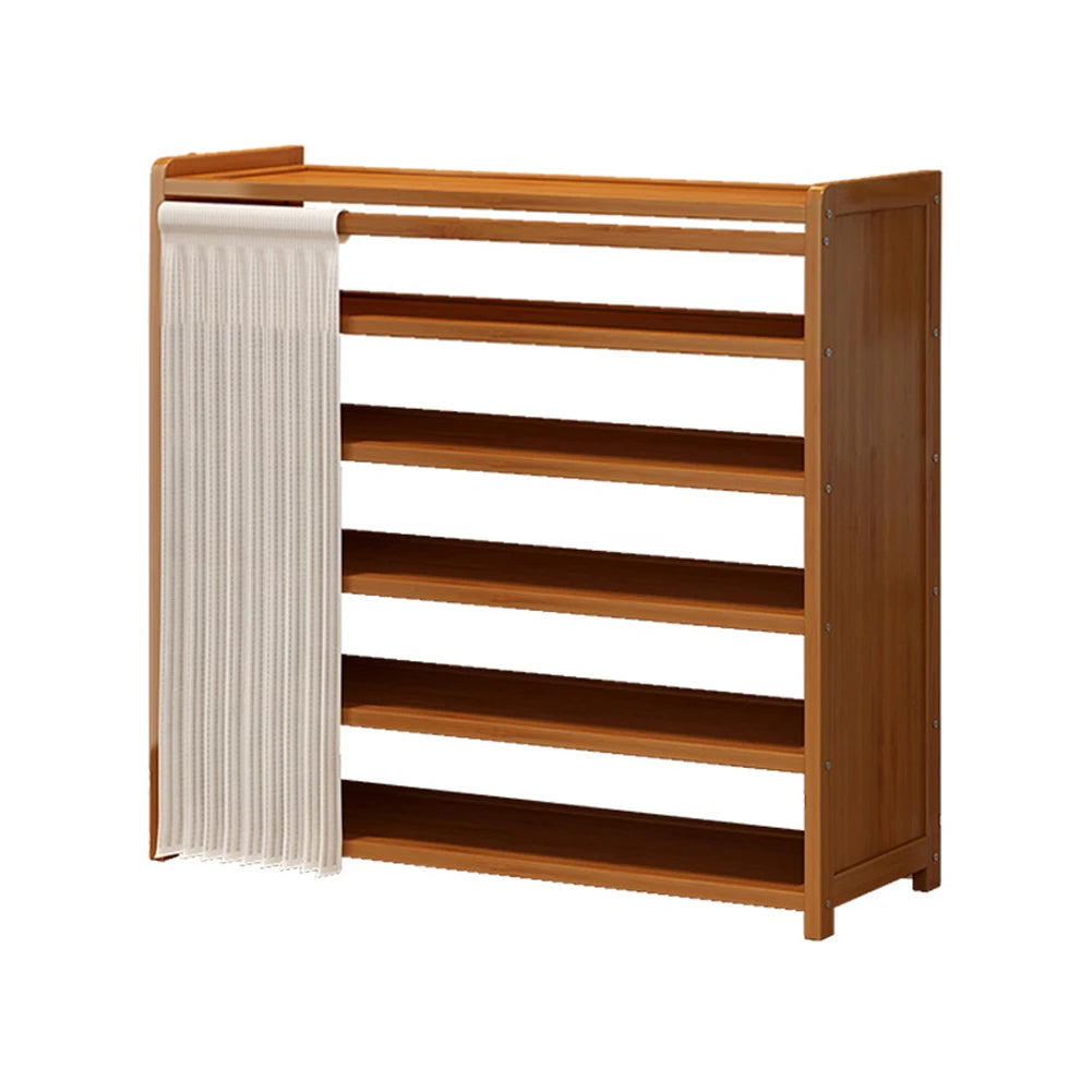 6-Tier Simple Shoe Wooden Cabinet Organizer With Storage Shelves