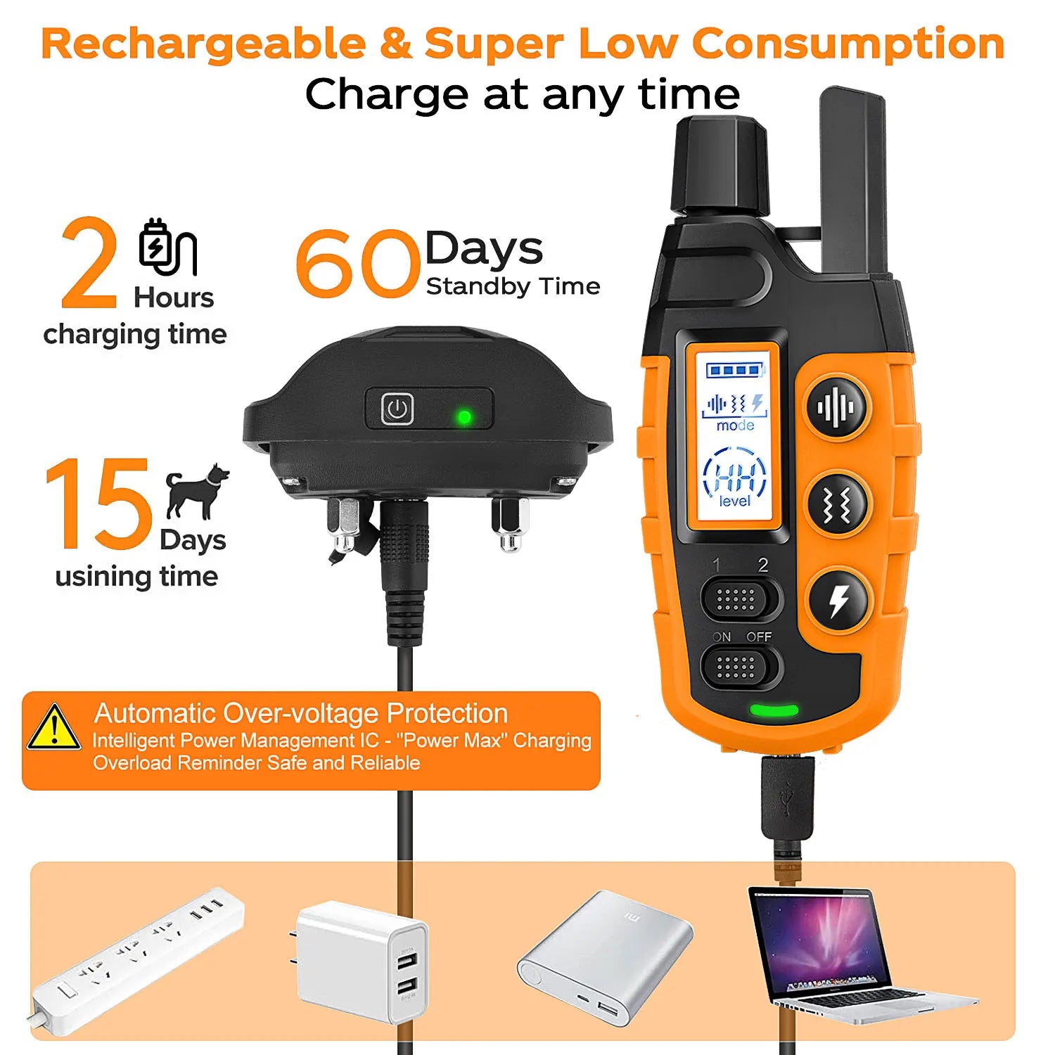 3300Ft Electric Remote Control Dog Training Collar Waterproof Pet Behavior For 5-120lbs Puppy With Shock Vibration