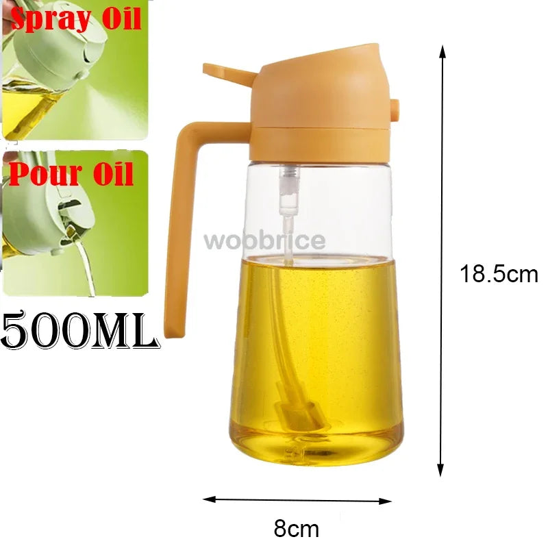 Oil Spray Dispenser Bottle for Pouring Cooking Oil with Automatic Lid Spice Shaker