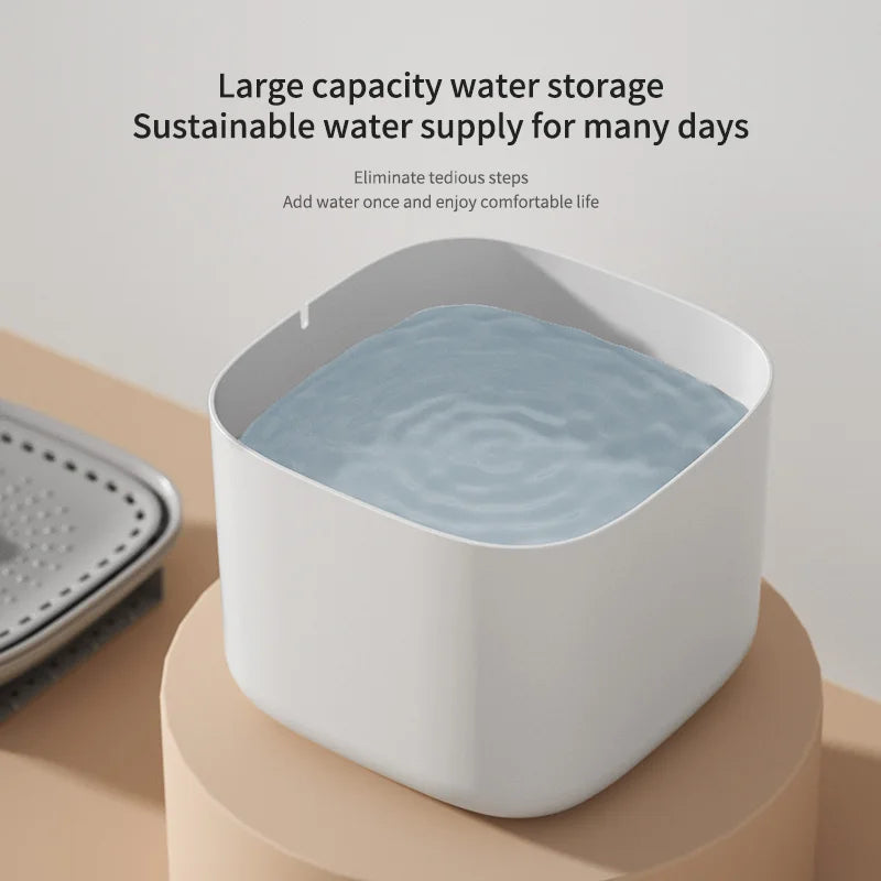 3L Auto Recirculate Cat Water Drinking Fountain With Large Capacity Filtering USB Electric Mute