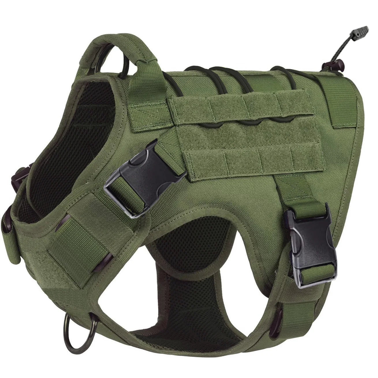 Adjustable Tactical Dog Harness With No-Pull Vest With Hook & Loop Panels