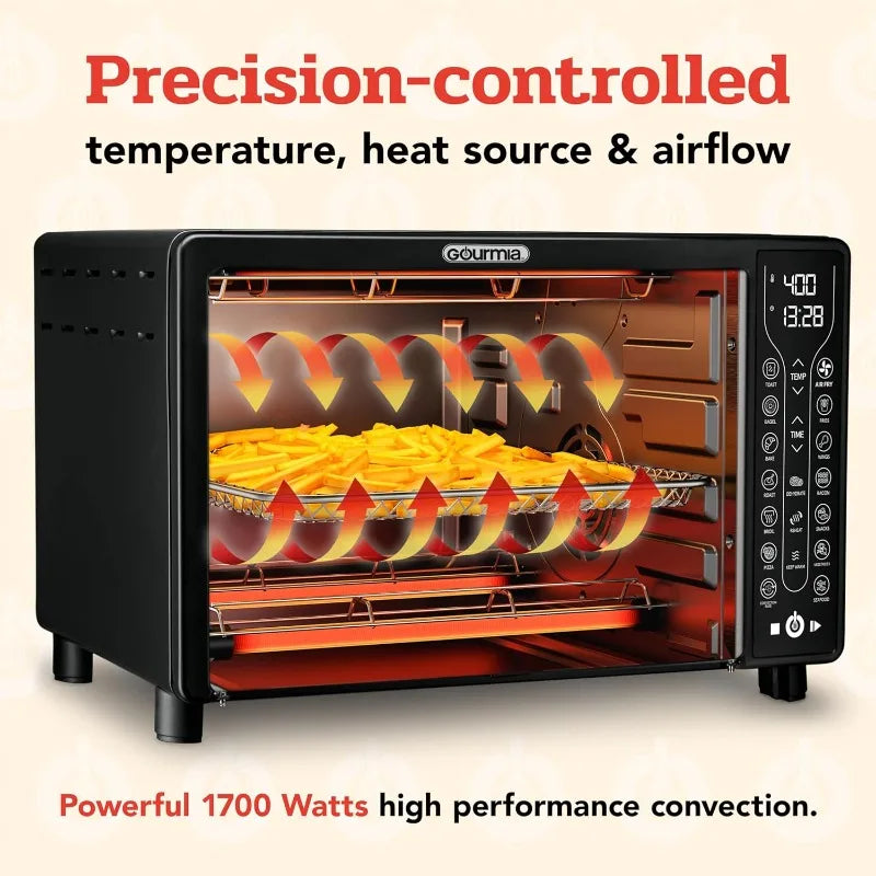 Toaster Oven Air Fryer Combo 17 cooking presets 1700W French door digital air fryer oven 24L capacity