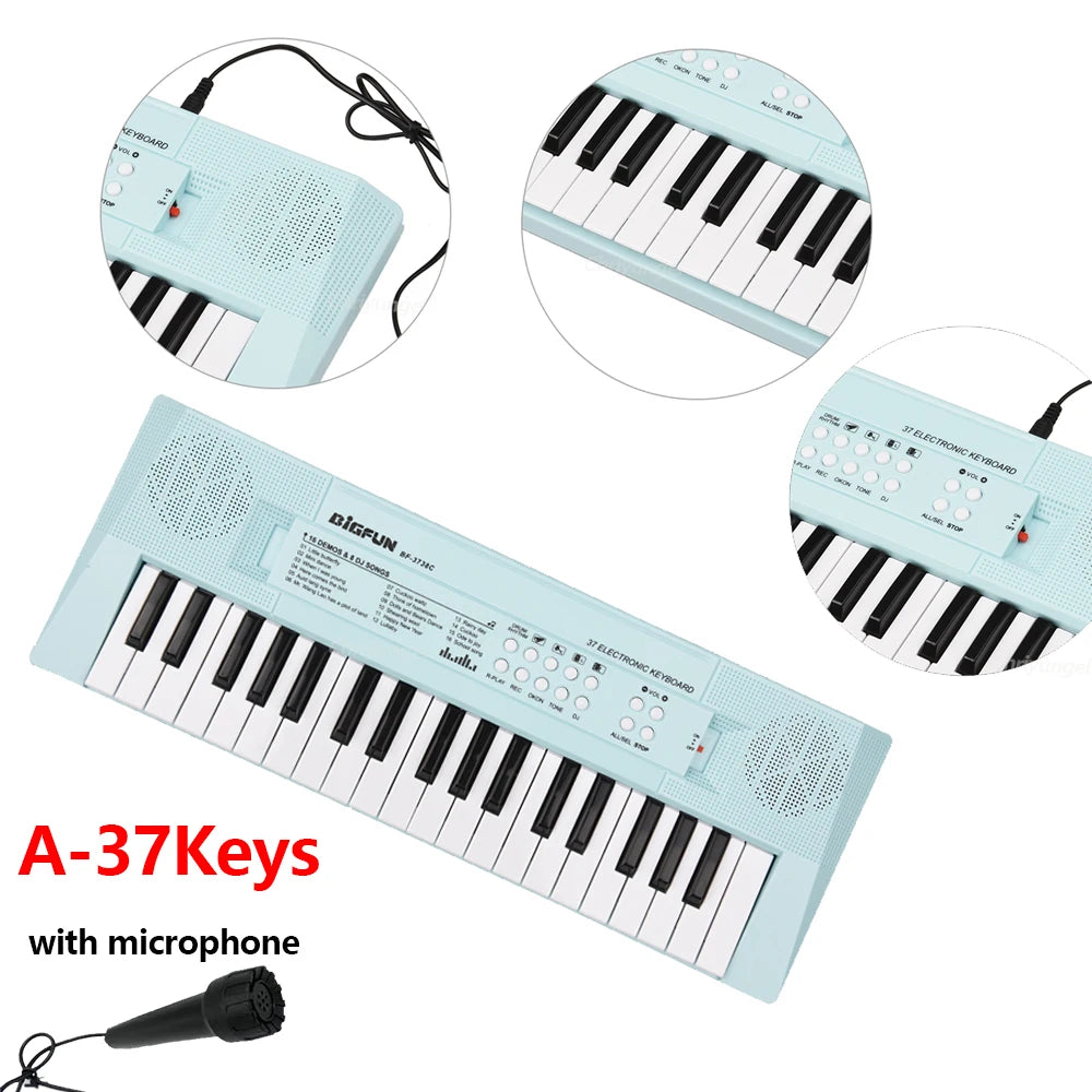 37 Keys Kids Musical Electronic Piano Organ Keyboard with Microphone And an Educational Toy