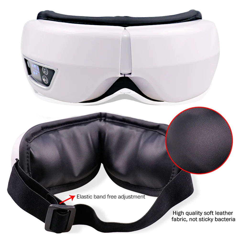 6D Smart Eye Vibrating Massager, Airbag Compress Eye Care, Bluetooth Music Ready