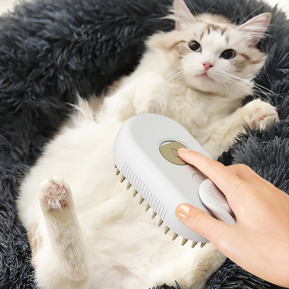 Electric 3-in-1 Pet Hair Spray and Massage Brush