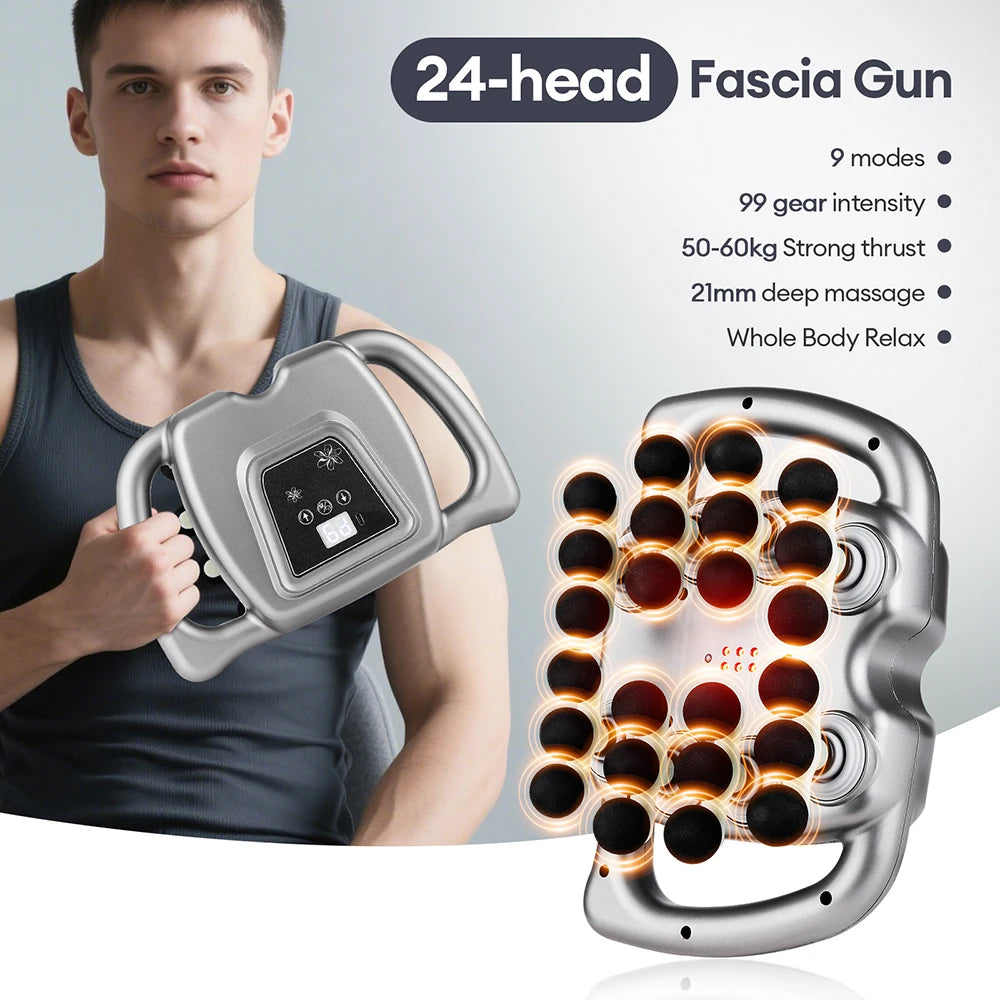 16-Head Fascia High-Frequency Vibration Body Massager For Back, Waist, Neck, and Shoulders