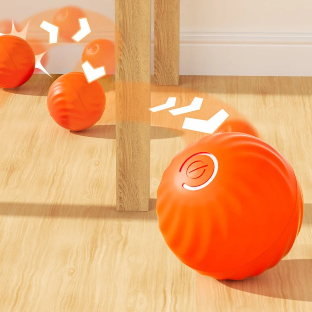 Pet Automatic Moving Toy Ball With Smart USB Jumping Rotating Interaction and Dog Chew Toy