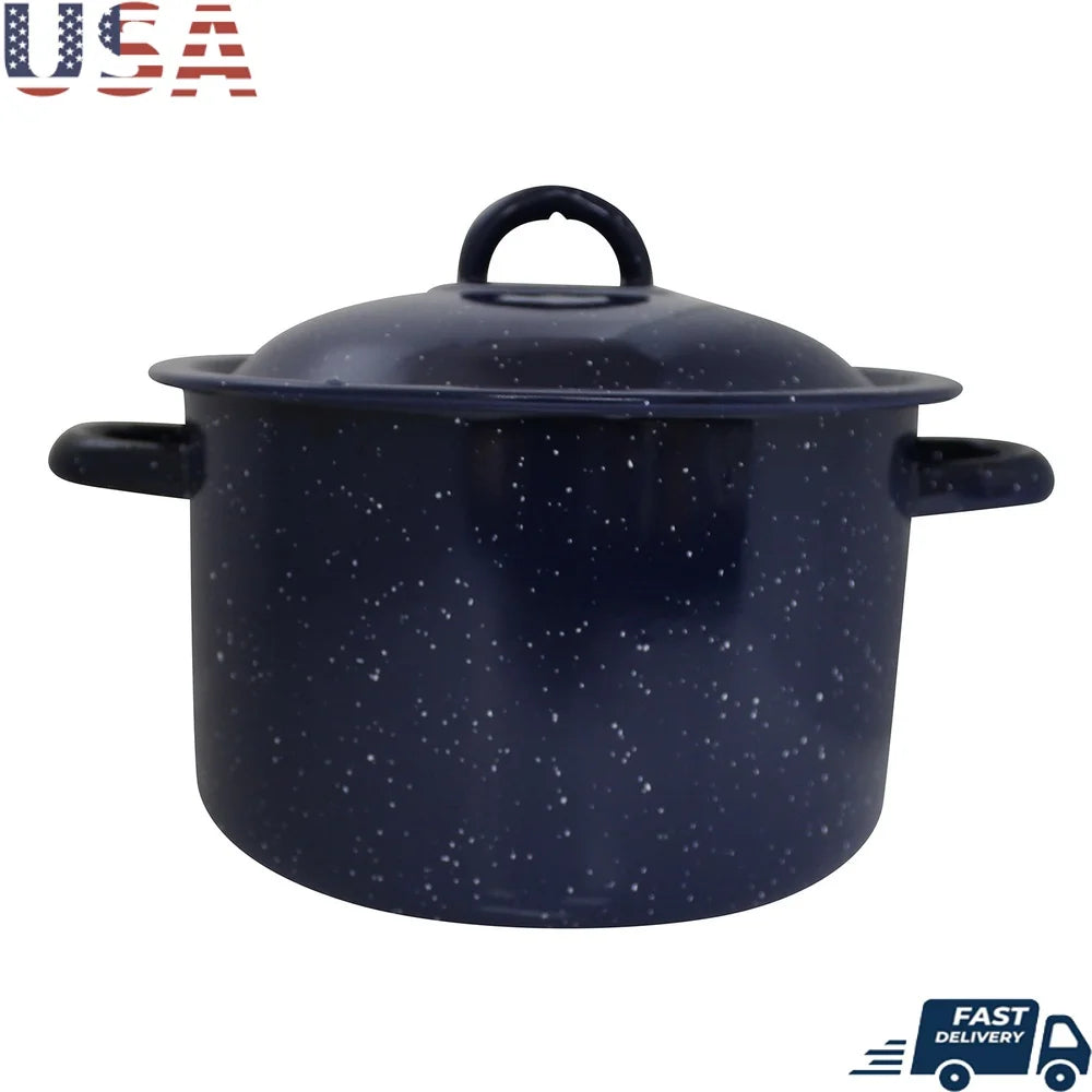 6Qt Enamel Heavy Duty Cooking Stock Pot Stylish Efficient Heat Distribution