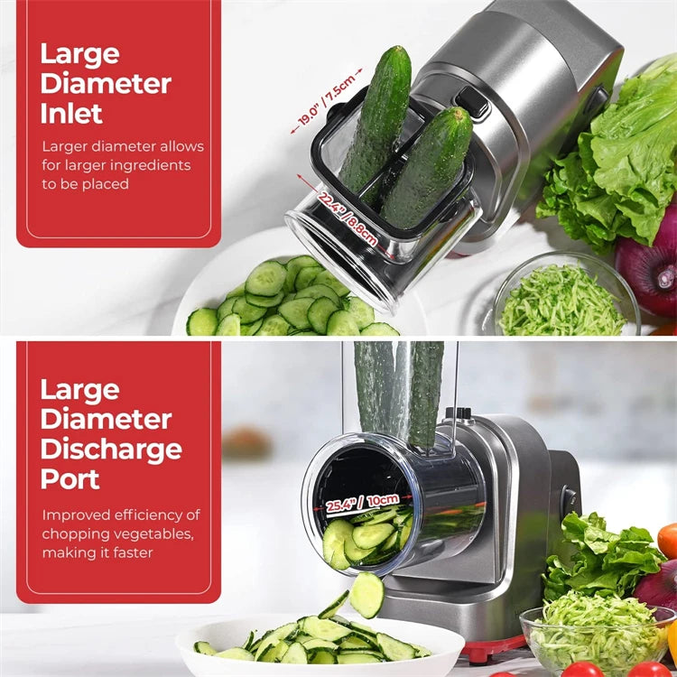 250W 5 in 1 Automatic Electric Multi-Vegetable Slicer, Shredder & Cutter