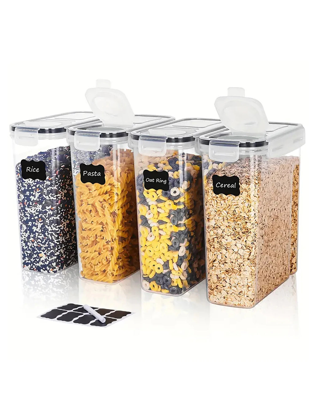 4pcs Airtight Kitchen Pantry Organizer Large Food Storage Containers With Lids