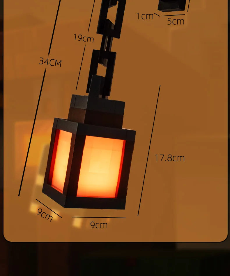 Pixel Style Portable Night Light, Tabletop Ornament 16 Color Remote Control Lights