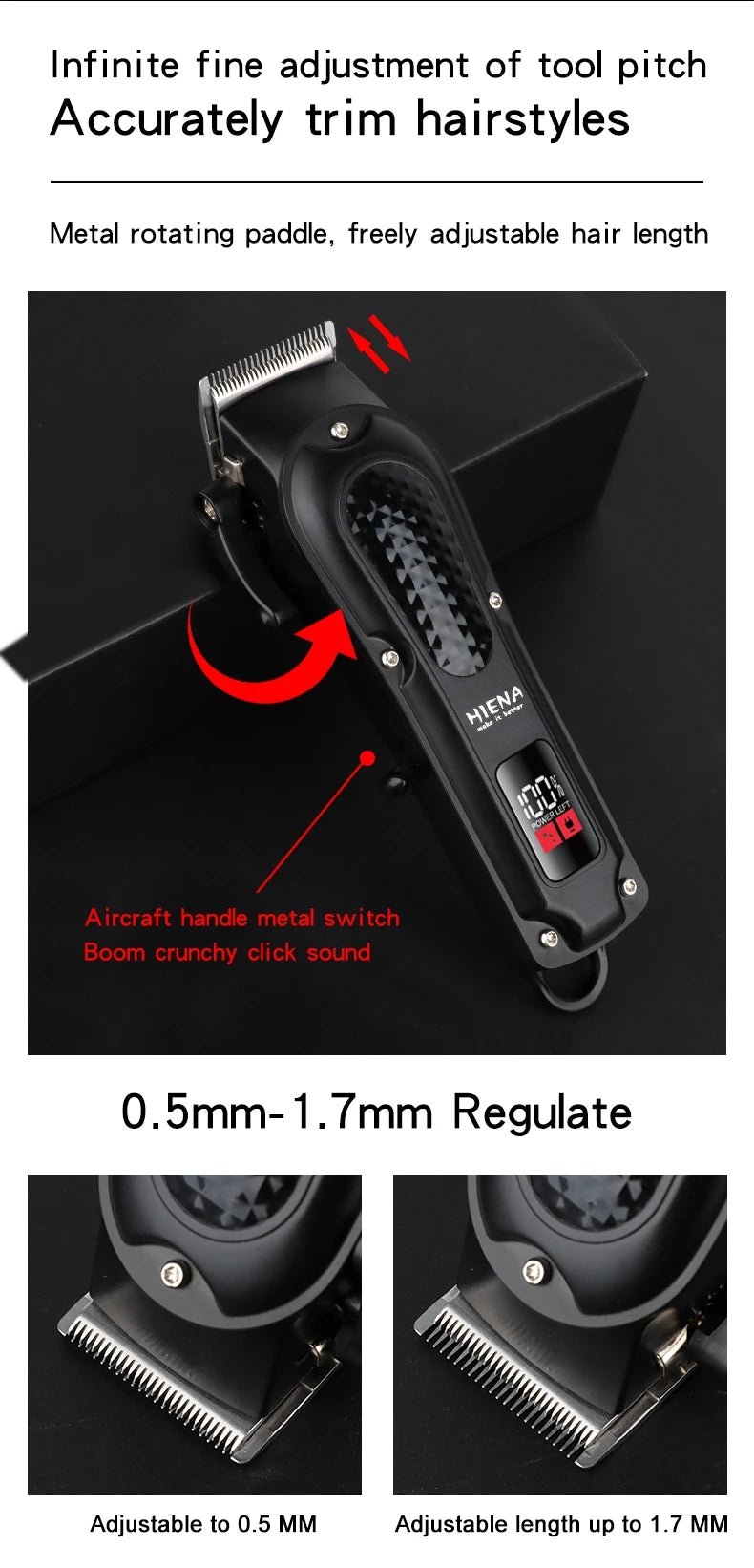 Electric Hair Clipper USB Rechargeable Cordless Beard Trimmer For Men With Electric Hair Clipper Trimming Tool