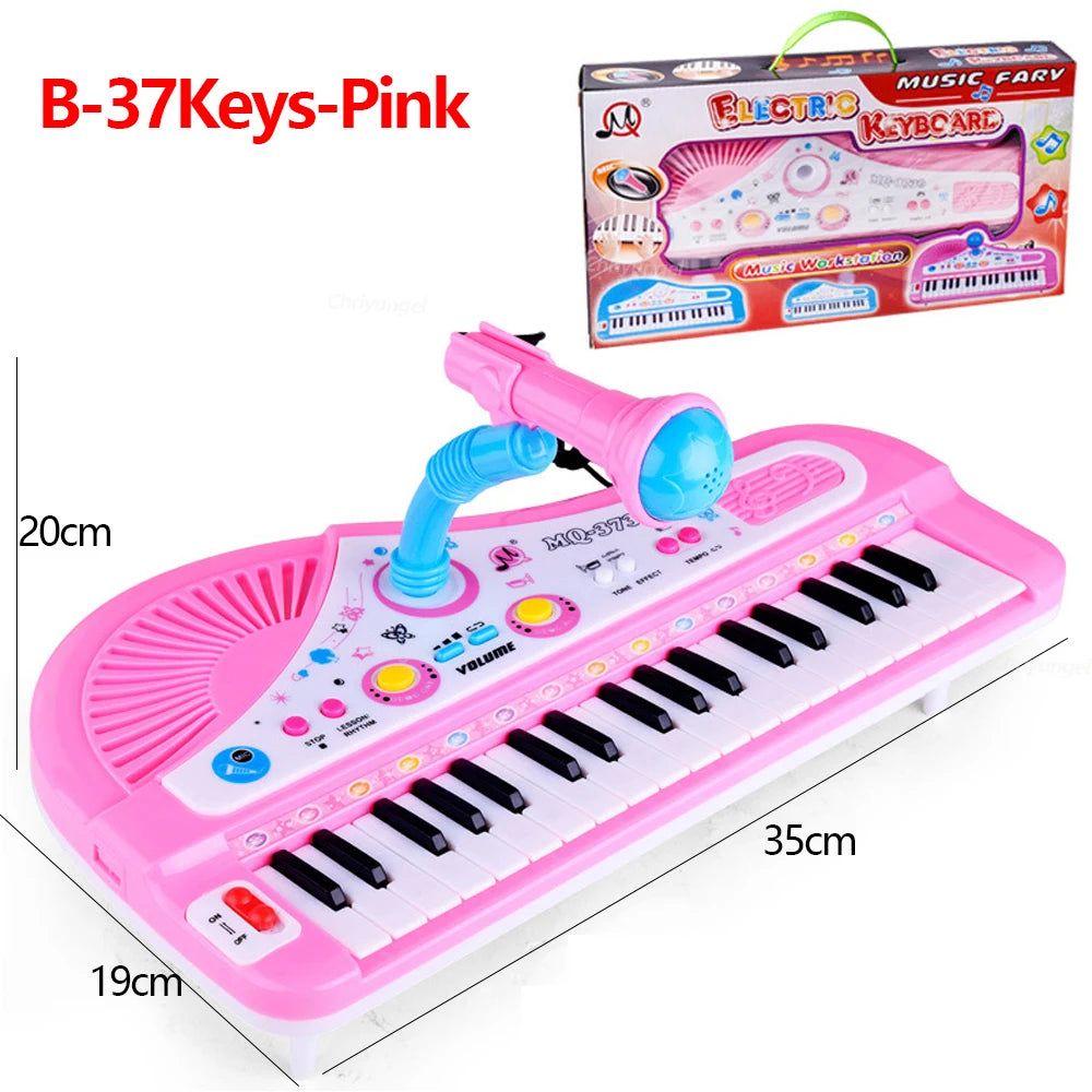37 Keys Kids Musical Electronic Piano Organ Keyboard with Microphone And an Educational Toy