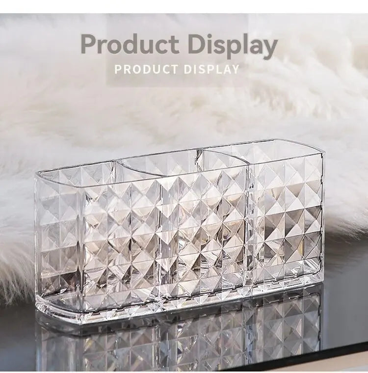 1Pcs/2Pcs Diamond Patterned Mirror Cabinet Storage Box, Multi-Room Multi-Use Storage Box