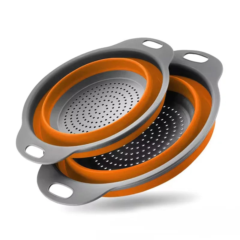 Silicone Folding Drain & Wash Basket & Foldable Strainer Colander