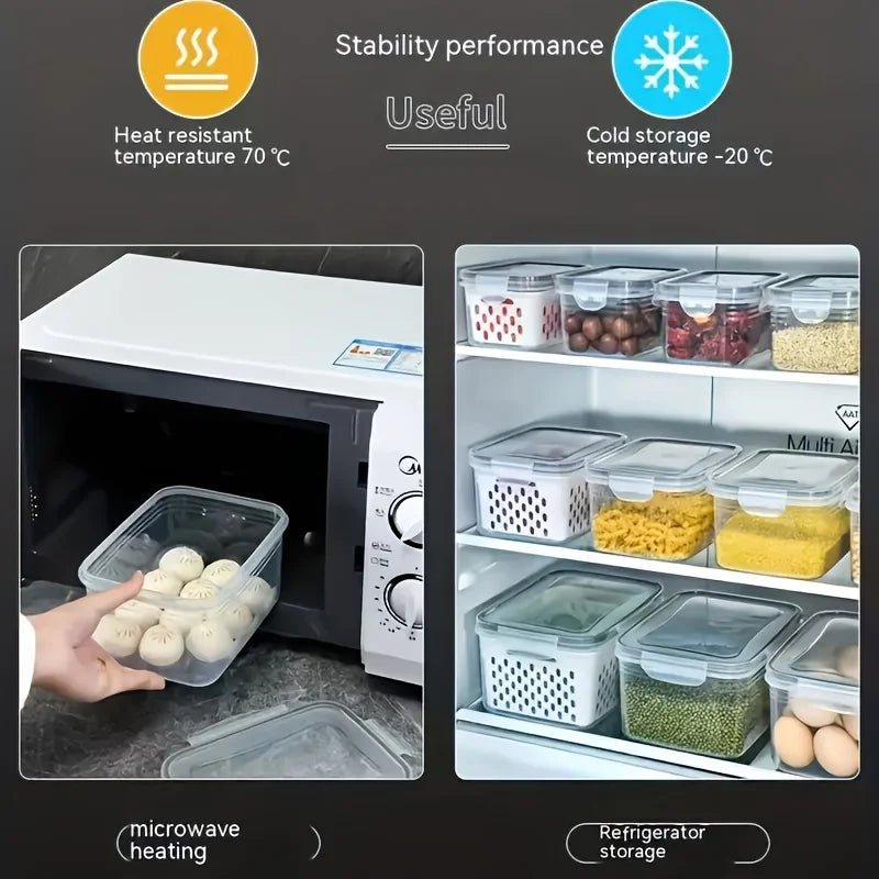 4pcs/Set Leak-Proof Food Storage Containers-Airtight, Stackable Meal Prep Boxes-Suitable for Fruits, Vegetables, Meat & Grains - Lovies Kitchenwares