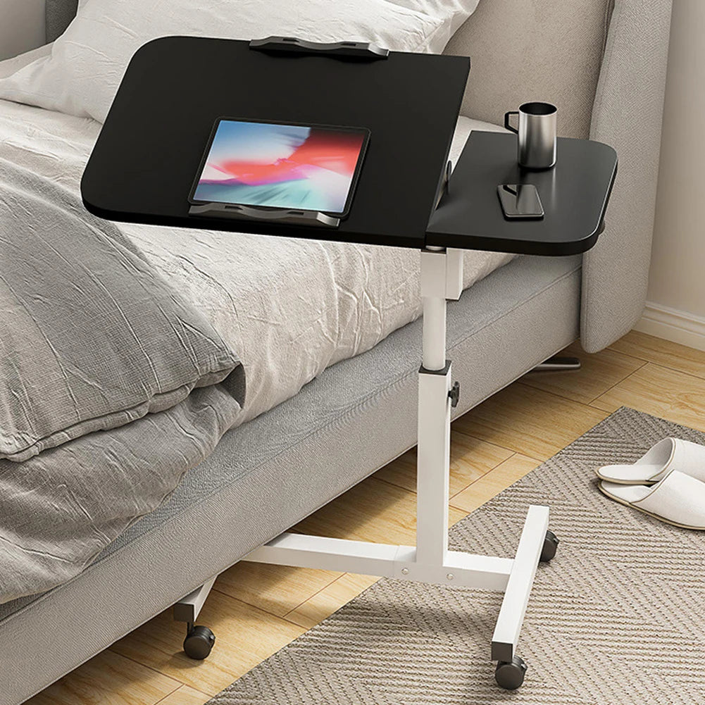 Movable Overbed Table With Wheels, Adjustable Height with Rolling Tray Table