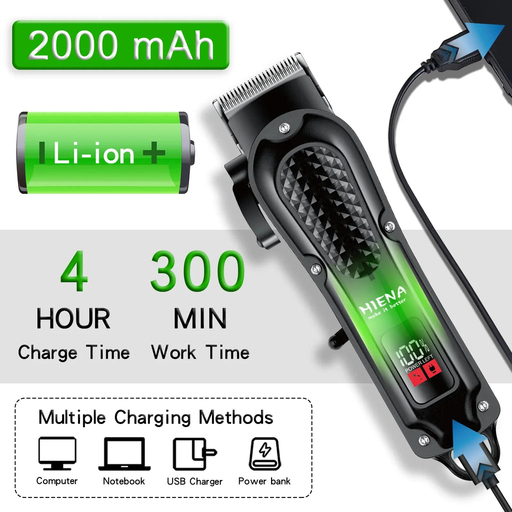 Electric Hair Clipper USB Rechargeable Cordless Beard Trimmer For Men With Electric Hair Clipper Trimming Tool