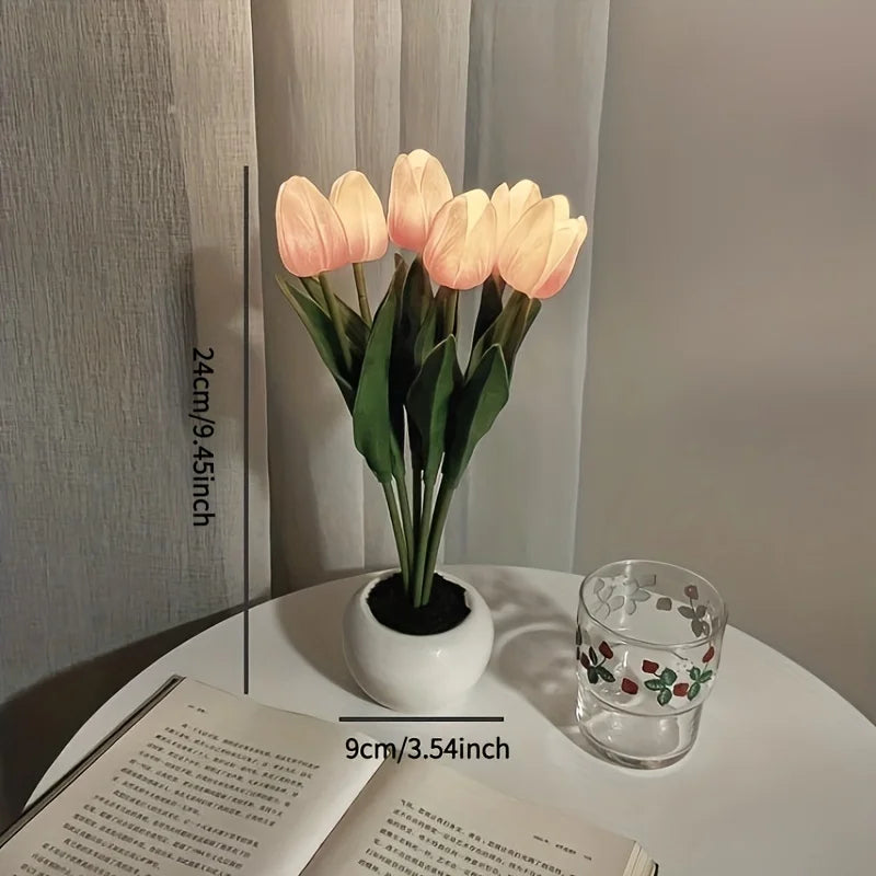 1 PC Tulip LED Night Light, Stimulated Atmosphere Bouquet Light.