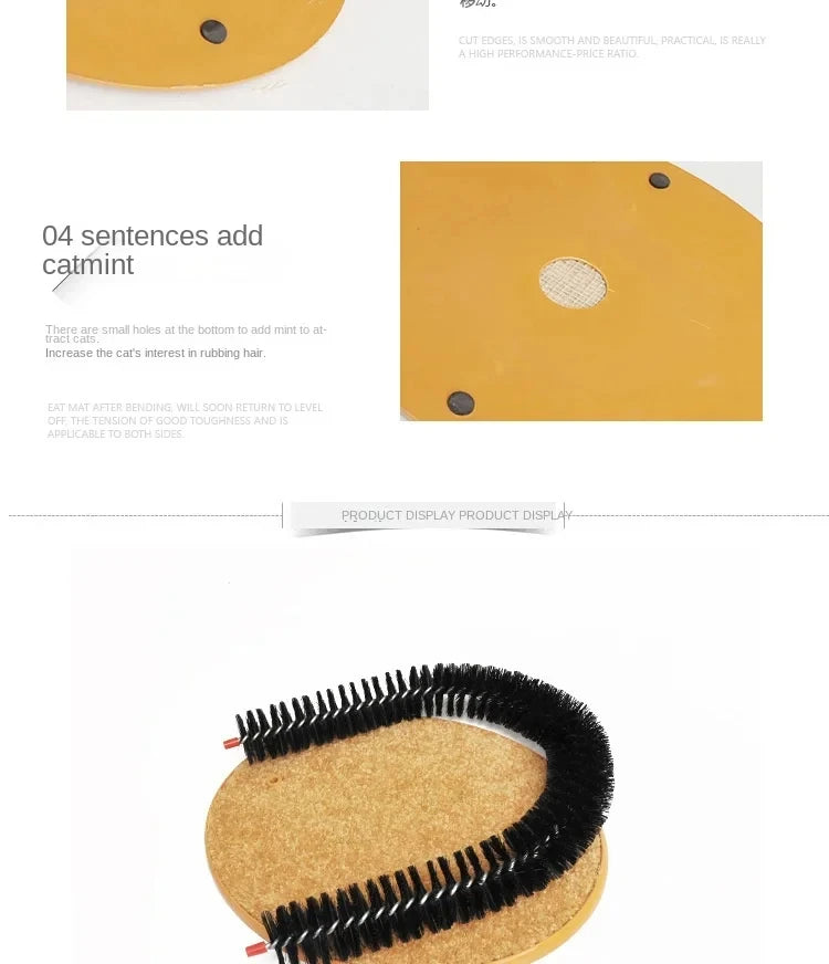 Cat Toy Arch Self Groomer and Pamper Feline with A Massage Grooming Rubbing Brush and Scratching Pad Toy
