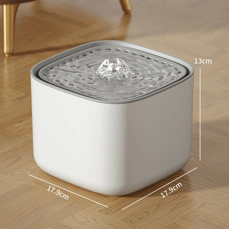 3L Auto Recirculate Cat Water Drinking Fountain With Large Capacity Filtering USB Electric Mute