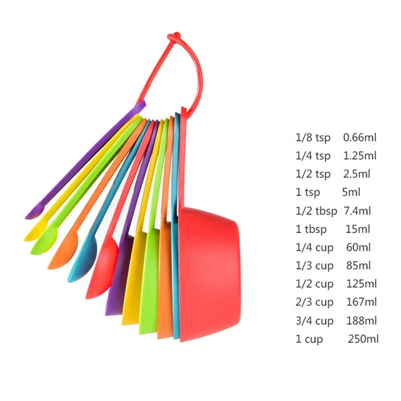 12pcs Plastic Measuring Spoons & Cup Set