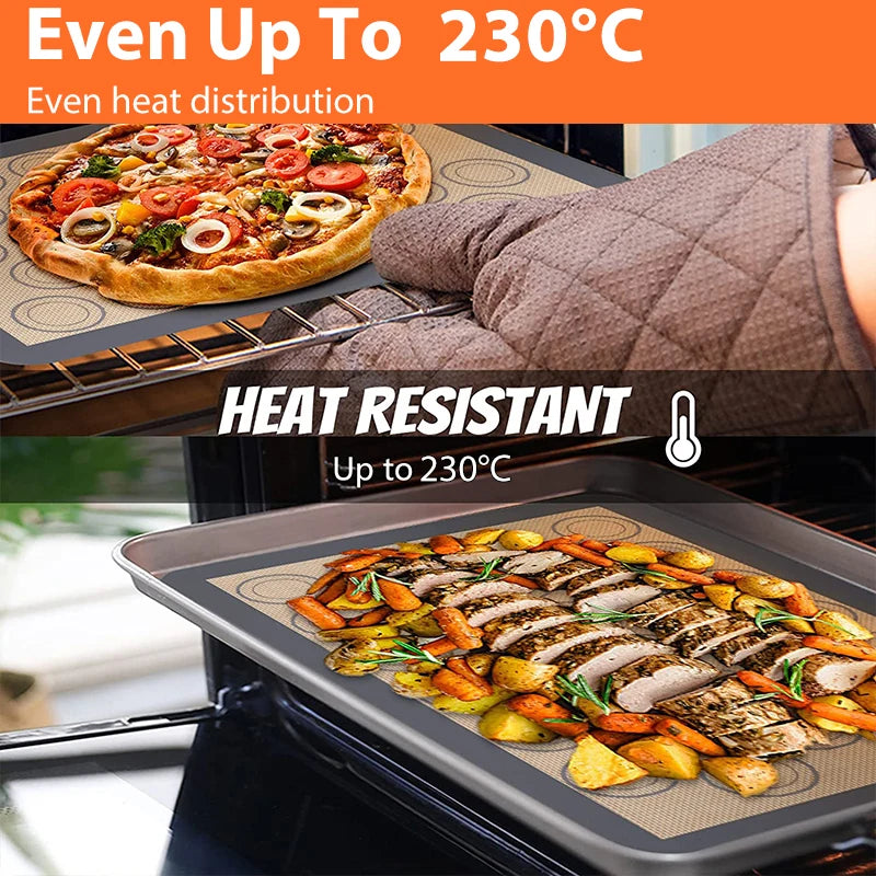 1PC Silicone Baking Mat for Oven, Reusable Non Stick Heat Resistant Bakeware Liner