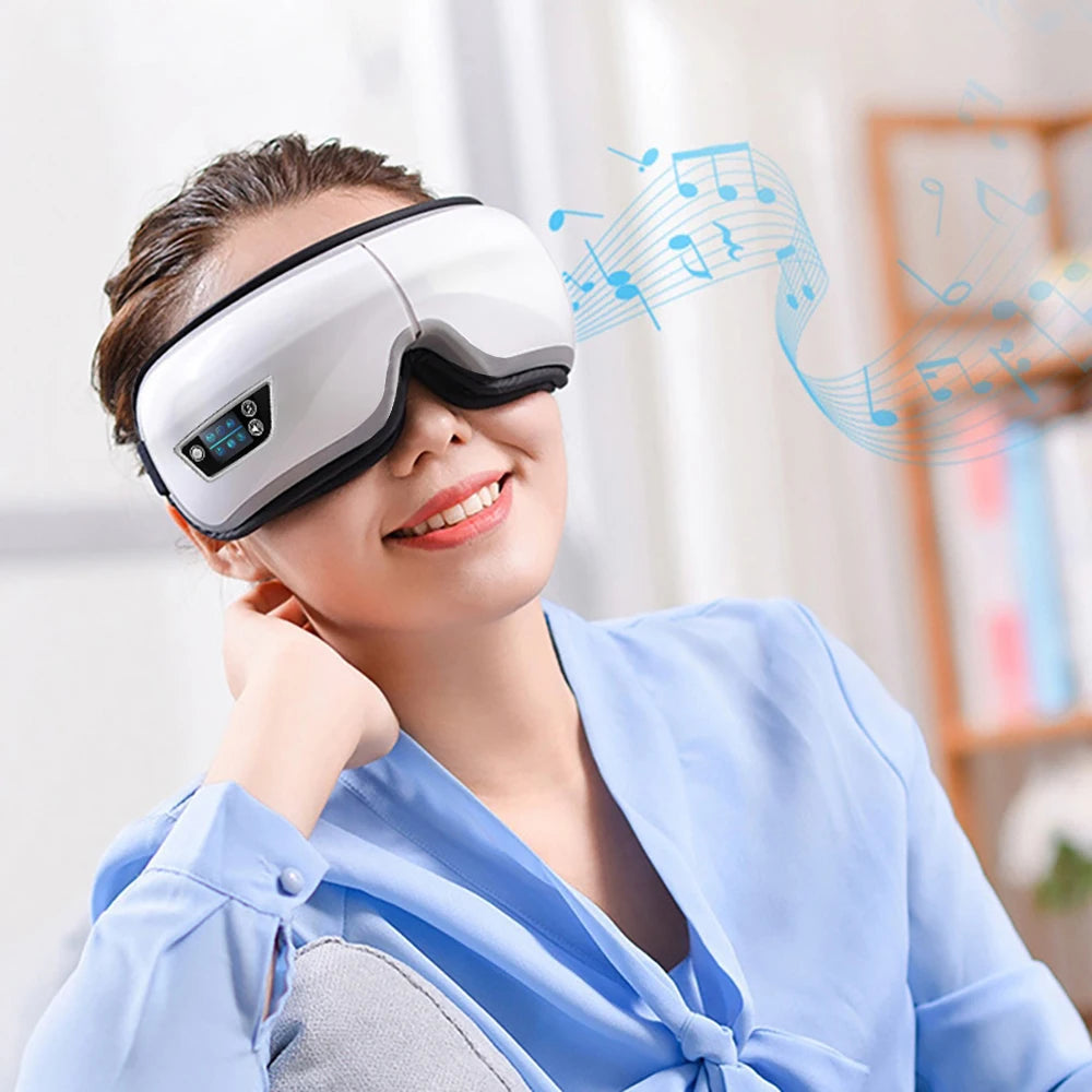 6D Smart Eye Vibrating Massager, Airbag Compress Eye Care, Bluetooth Music Ready