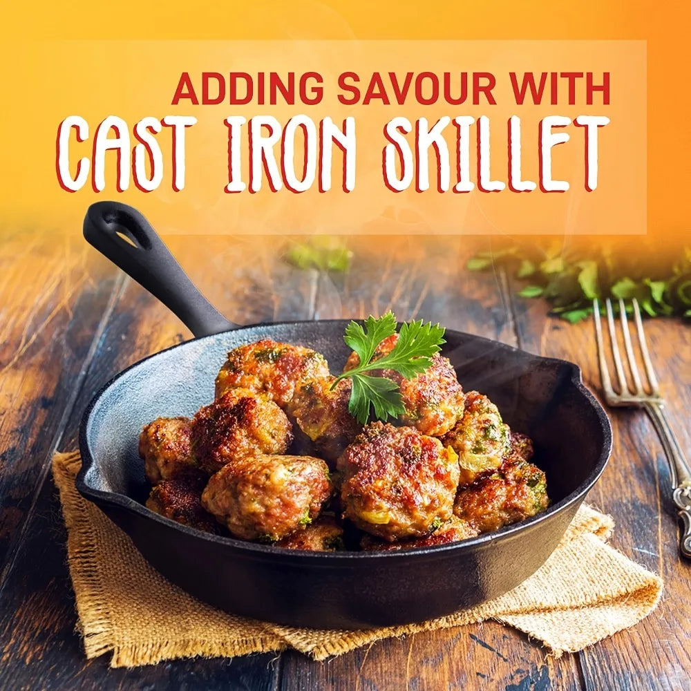 3PCS Cast Iron Skillet Set (6/8/10 Inch)  Pre-Seasoned, Non-Stick Heavy-Duty Pans