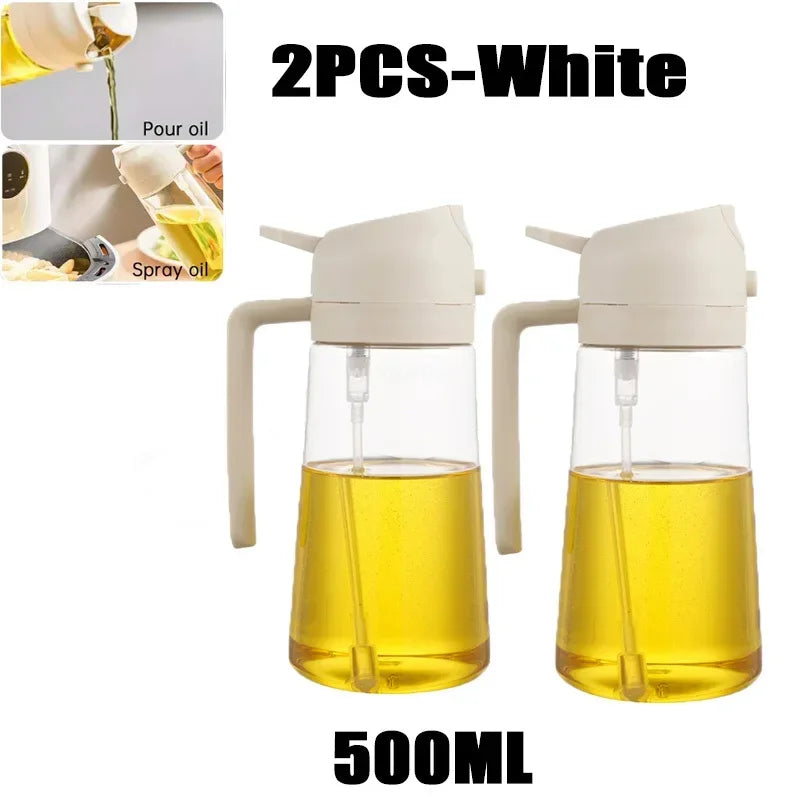 Oil Spray Dispenser Bottle for Pouring Cooking Oil with Automatic Lid Spice Shaker