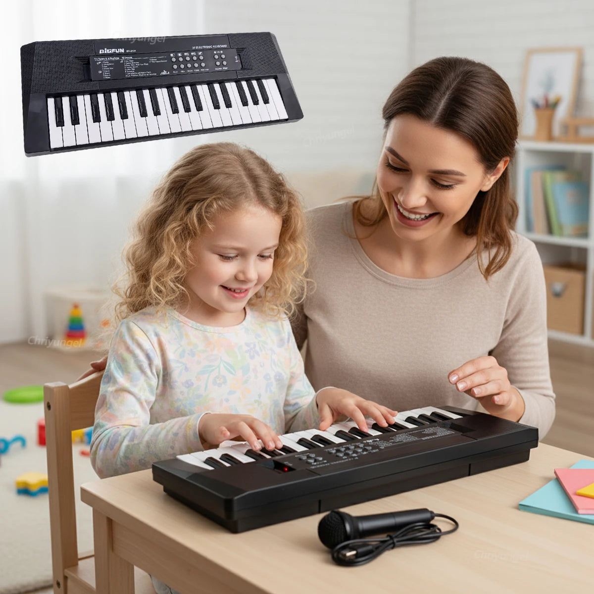 37 Keys Kids Musical Electronic Piano Organ Keyboard with Microphone And an Educational Toy